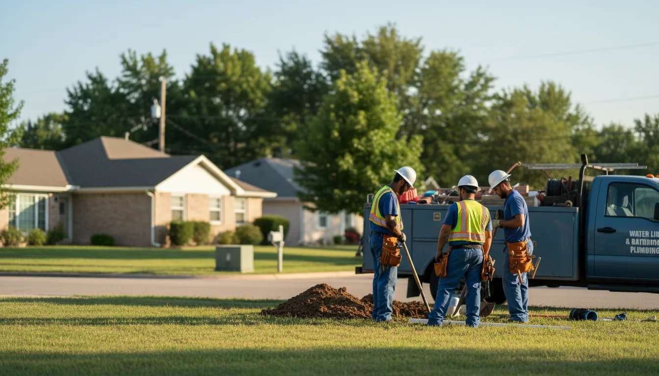 Residential water line and bathroom plumbing service in Wideman, AR
